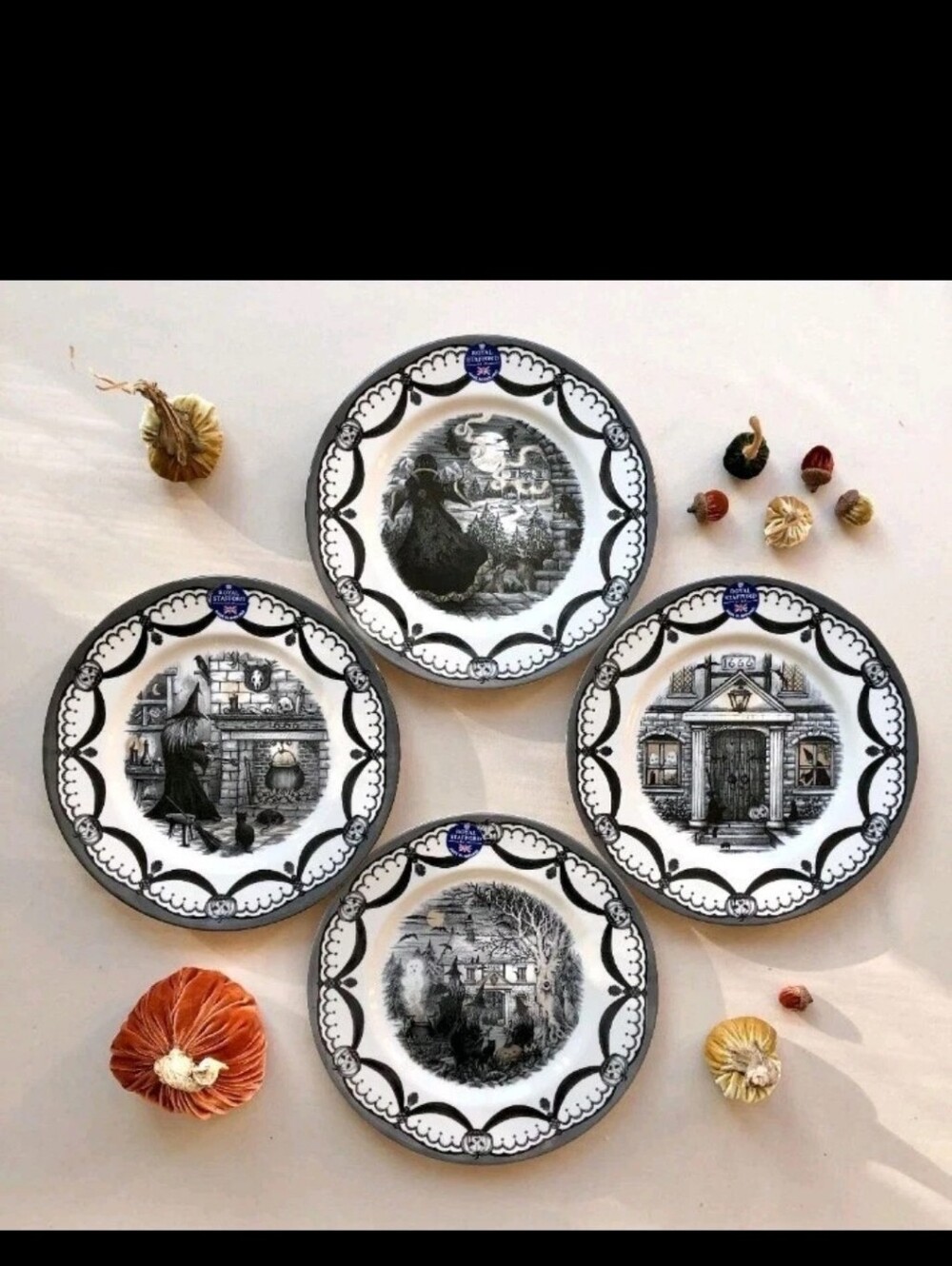 Halloween Decorative Plates - Set of 4 Royal Stafford Each Decorative Plate